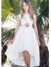 Ivory Flower Girl Dress With Flower Sash